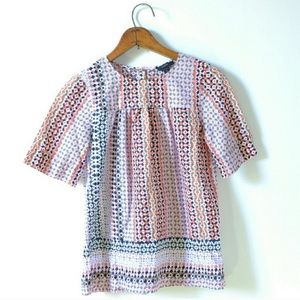 J.Crew Pink Geo Top | Boho Airy Blouse Size 8, new